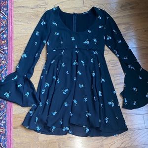 Honey Punch floral small bell sleeve dress